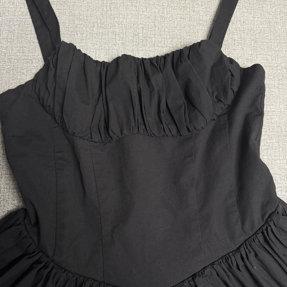 ZARA Voluminous Skirt Mini Dress Black - Picture 4 of 9